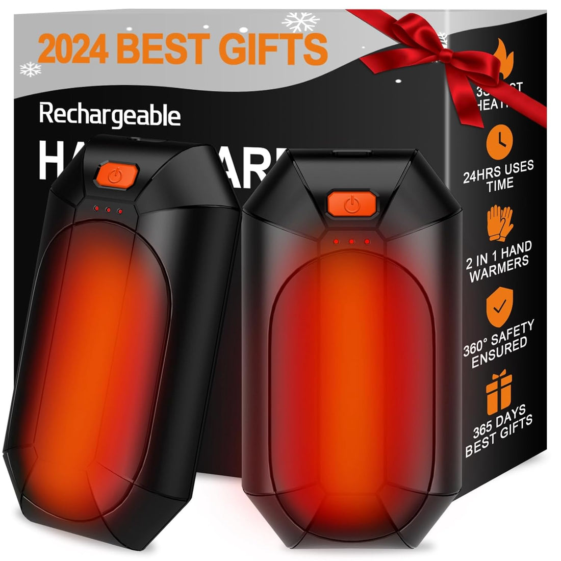 2 Pack Hand Warmers Rechargeable,Portable Electric Hand Warmers Reusable,USB Handwarmers,Outdoor/Indoor/Working/Studying/Camping/Hunting/Golf/Pain Relief/Games/Warm Gifts for Men Women Kids Christmas