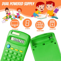 Copkim 24 Pieces Basic Calculators for Students Small Calculators Pocket Size Mini Calculators Dual Powered Handheld Calculator 8 Digit Display Desktop Calculators for School Desktop Home (Green)