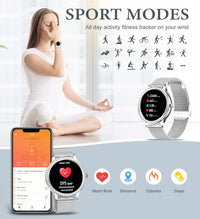 Iaret Smart Watches for Women (Answer/Make Call), Smartwatch for Android Phones iPhone, 1.32'' Waterproof Smart Watches with AI Voice Heart Rate Blood Oxygen Sleep Monitor, Gifts for Women, Silver