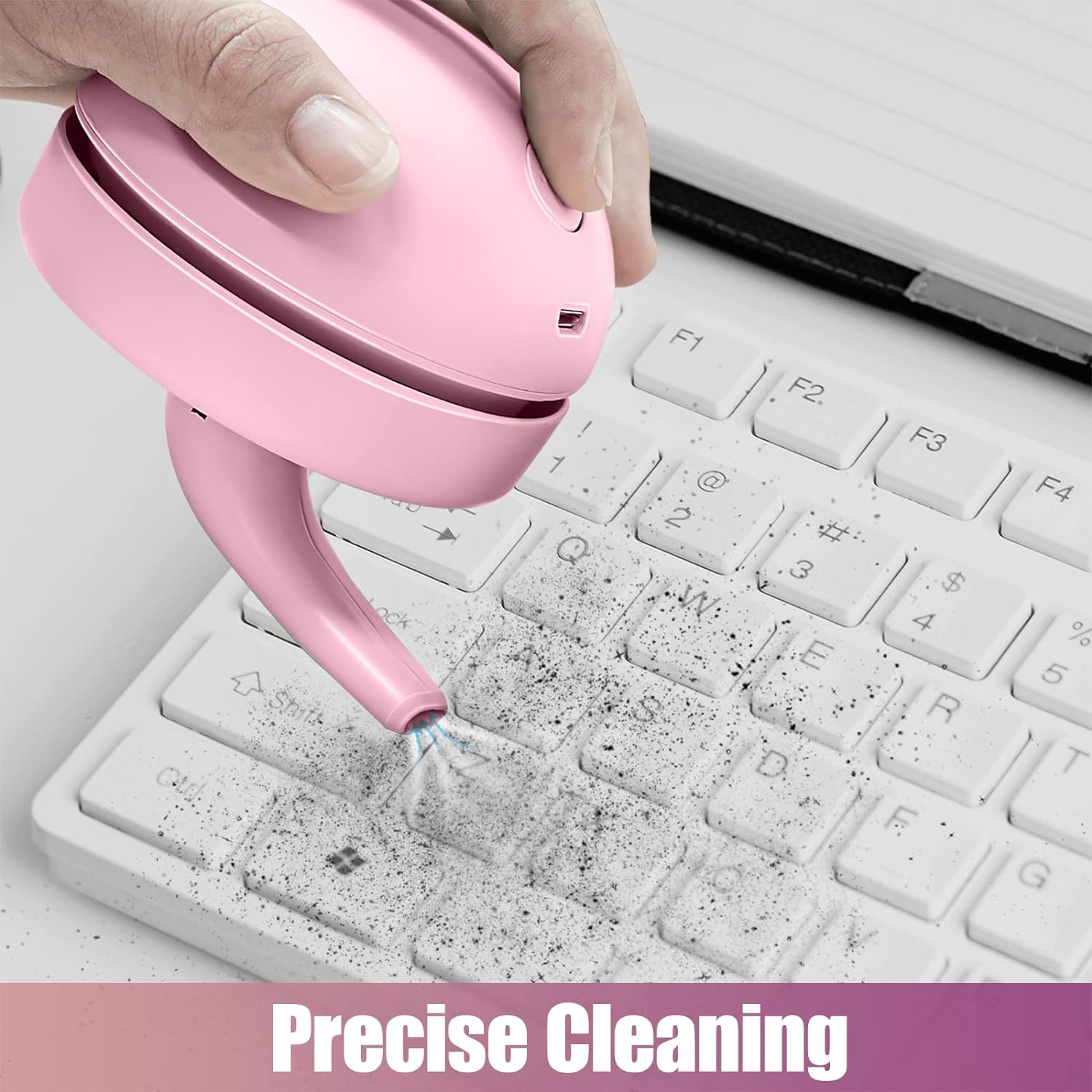 Desktop Vacuum Cleaner USB Charging with Vacuum Nozzle Cleaning Brush, Detachable Design & Portable Mini Table Dust Vaccum Cleaner, Best Cleaner for Cleaning Dust, Crumbs, Piano, Computer, Car Etc