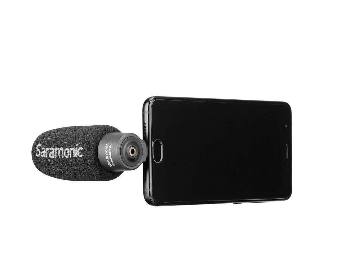 Saramonic SmartMic+UC Device-Mountable Shotgun Microphone with USB-C & Headphone Out for iPhone 15, Android Mobile Devices, New iPad & More