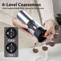 Sobtoe 2023Newest Gravity Electric Salt and Pepper Grinder Set, Rechargeable Automatic Salt and Pepper Mill Grinder with Adjustable Coarseness, Electric Salt and pepper Shakers, LED Light, (2 Packs)