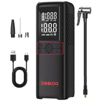 GOOLOO GT160 Tire Inflator Portable Air Compressor, 160PSI Portable Air Pump for Car Tires, 7500mAh Cordless Air Pump with Digital Pressure Suitable for Cars, Bikes, Balls, Motorcycles