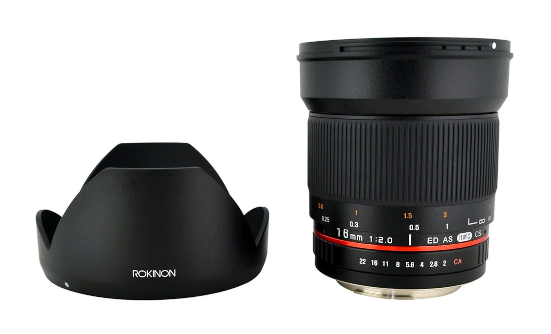 Rokinon 16MAF-N 16mm f/2.0 Aspherical Wide Angle Lens for Nikon (DX) Cameras, Black