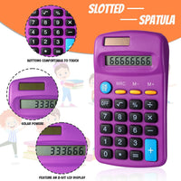 Copkim 24 Pieces Basic Calculators for Students Small Calculators Pocket Size Mini Calculators Dual Powered Handheld Calculator 8 Digit Display Desktop Calculators for School Desktop Home (Purple)