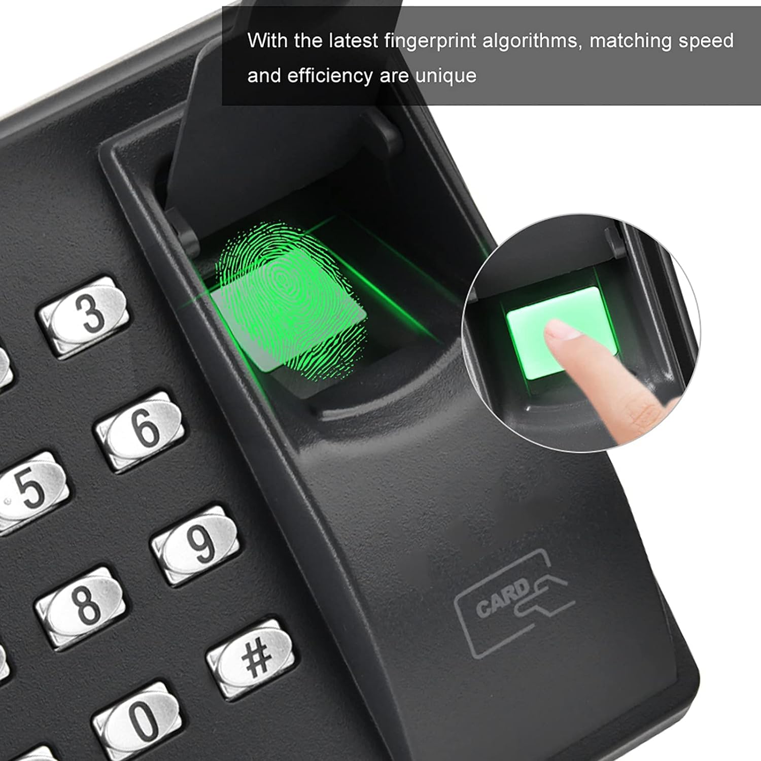 Biometric Attendance Machine, Biometric Fingerprint Password Time Attendance Machine Waterproof RFID Reader Fingerprint Door Access Control for Offices, Factories, Hotels, Schools, etc. (ID)