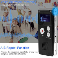 Digital Voice Recorder 8GB 650HR Mini Voice Recorder with Playback EOVAS Voice Activated Digital Audio Recorder for Lectures,Meetings,Interviews Tape Dictaphone with Microphone,MP3,A-B Repeat,USB
