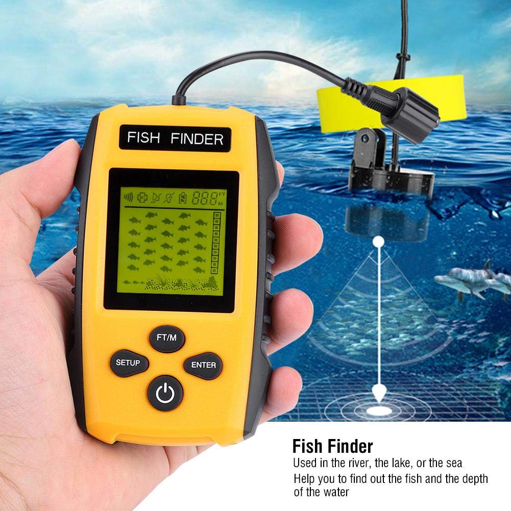 TL88E Portable Fish Finder with Sonar Sensor Fish Detector Depth Locator Fishing Tackle Accessory for All Fishing Types for Fish Finder
