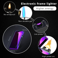 COMANYI Electric Lighter Windproof, Flame Electric Lighter Plasma-Flame Arc Lighter Rechargeable USB Lighter Flame Lighter with Battery Indicator (Magic)