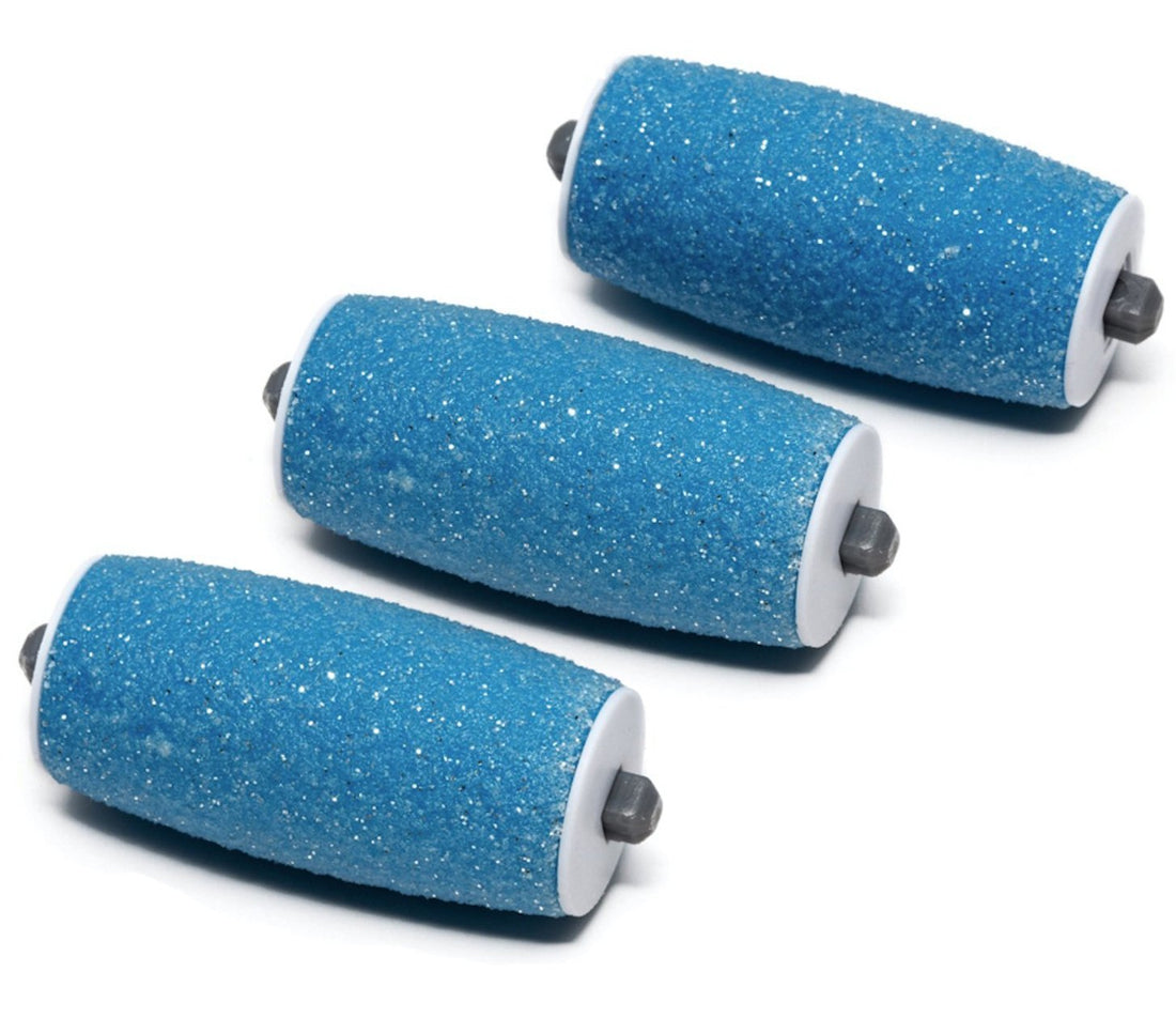 Refill Rollers by Own Harmony for Electric Callus Remover CR900 - Foot Care for Healthy Feet - Best Pedicure File Tools - Refills 3 Pack Roller (Regular Coarse, Blue)