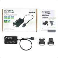 Plugable UGA-3000 USB 3.0 to VGA / DVI / HDMI Adapter for Windows - Multiple Monitors up to 2048x1152 / 1920x1080 Each (DisplayLink DL-3100 Chipset)