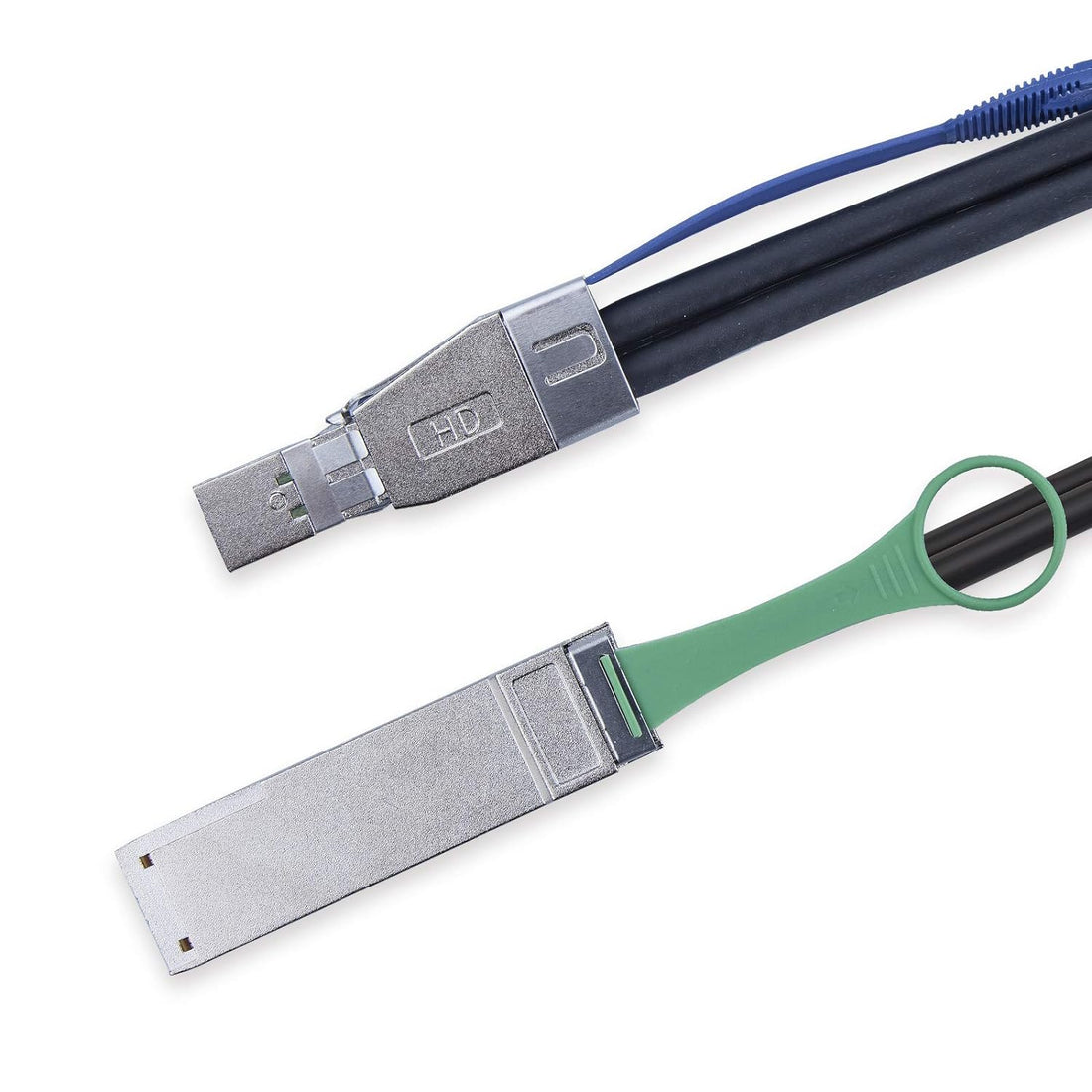 10Gtek# External Mini SAS HD SFF-8644 to QSFP(SFF-8436) Hybrid SAS Cable, 30AWG, 100-Ohm, 0.5-m(1.64ft)