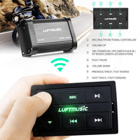Marine Bluetooth Amplifier Marine Amp Full Range, Class A/B, Wireless Remote Controller, Aux-in, USB-in for Bikes, Motorcycle, Golf Cart, ATV, RZR, Tractor, Hot Tub