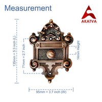 Akatva Decorative Doorbell Button – Finest Quality Bell Push Button – Easy to Install Calling Bell Button – Vintage Décor Doorbell Button Finely Hand Crafted - Antique Copper Finish