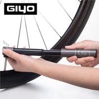 GIYO Super Micro Bike Pump All Metal Smallest Pump Available Telescopic for High Volume Pumping (Max 80 psi) Durable & Stylish Presta / Schrader Taiwan Made (GM-043LT)