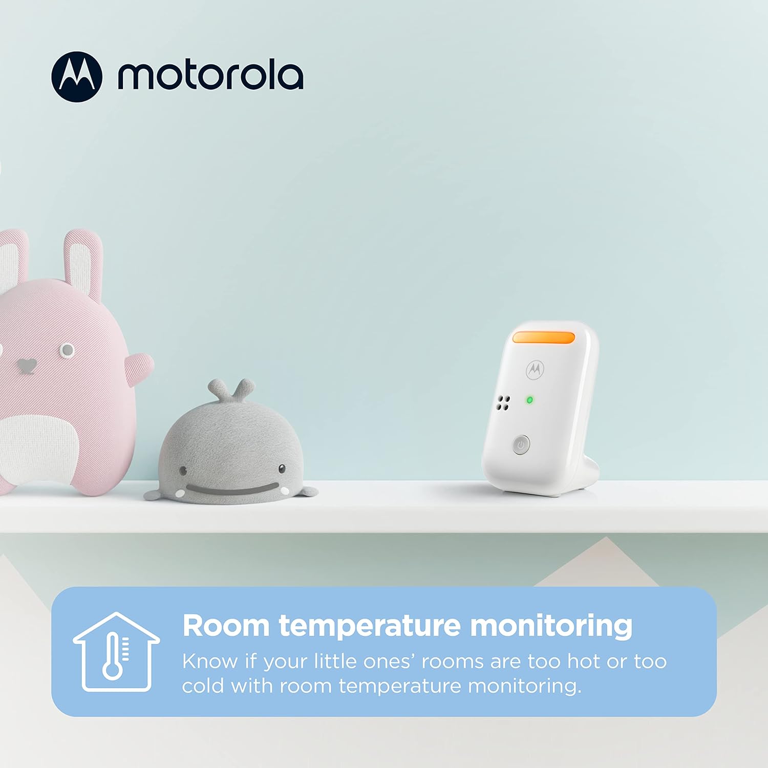 Motorola PIP11 Audio Baby Monitor - Night Light, LCD Screen, 1000ft Range, Secure Connection, Two-Way Talk, Room Temp, Lullabies, Portable Parent Unit (Outlet or AAA Rechargeable Batteries Included)