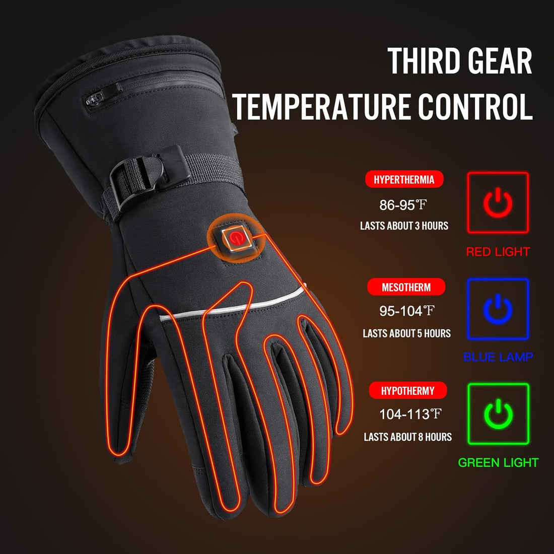 TEMEI Heated Gloves Liners for Men and Women Rechargeable，Light Waterproof Touchscreen Warming Gloves, 3.7v 4000 mAh Battery Electric Heating Hand Warmers Gloves for Cycling Motorcycle Skiing Hunting
