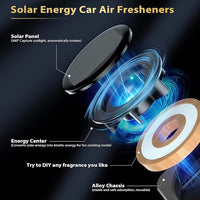 Solar Rotating Car Air Freshener, Car Essential Oil Diffuser with 3 Natural Long-lasting Fragrance Aromatherapy Diffuser Car Interior Decor Accessories for Men Women (Black)