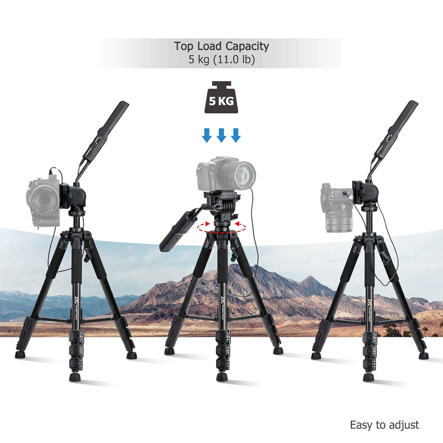 Video Remote Control Tripod for Sony FDR-AX53 AX43 AX33 AX100 AX700 HDR-CX405 CX455 CX440 CX675 Camcorder Handycam RX10M4 RX10M3 RX10M2 RX100M7 RX100M6 HX99 HX90V HX80 HX60V HX50V HX400V HX300 Camera