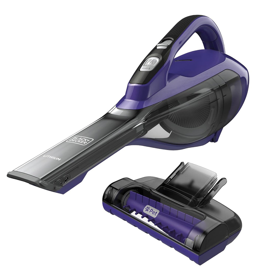 BLACK+DECKER HLVA325JP07 Lithium Pet Hand Vac, Purple, Pet Purple