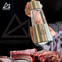 Modernlyst Premium Salt & Pepper Grinder Set | Durable Manual Mills | Refillable Shaker | Salt & Pepper Mill Sets for Kitchen & Restaurant Use | Triangular Stainless Steel Set of 2 Peppercorn Grinders