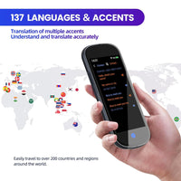 Language Translator Device Instant Two Way Translation Device with 137 Languages 4 Inch Touchscreen Portable Offline Online Voice Translation 2024 Real-time Translator for Travel Business(Grey)