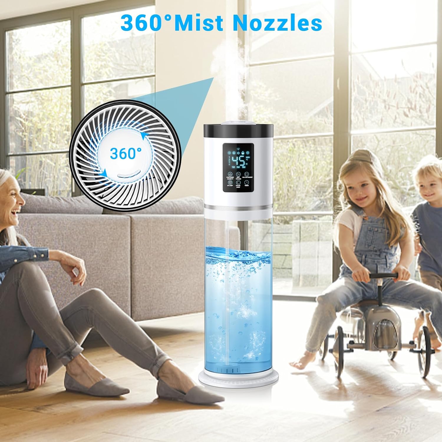 8L Cool Mist Humidifier with 7 Color Light