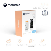 Motorola PIP11 Audio Baby Monitor - Night Light, LCD Screen, 1000ft Range, Secure Connection, Two-Way Talk, Room Temp, Lullabies, Portable Parent Unit (Outlet or AAA Rechargeable Batteries Included)