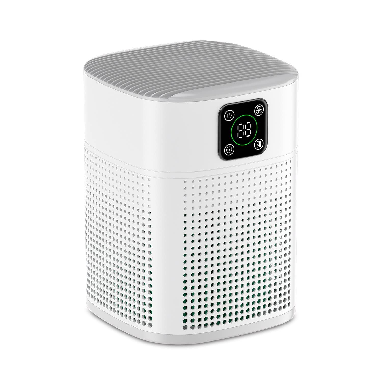 Air Purifiers for Bedroom, Honeyuan H13 HEPA Air Purifier for Home Large Room 600 sqft, Air purifiers with 360°Air Intake, 3 Fan Speeds, 3-Stage Filtration, White