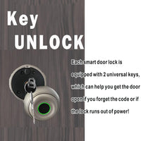 La Macaza Chrome Smart Door Knob, Fingerprint, Biometric, App Control, Great for Office, Bedroom, and More