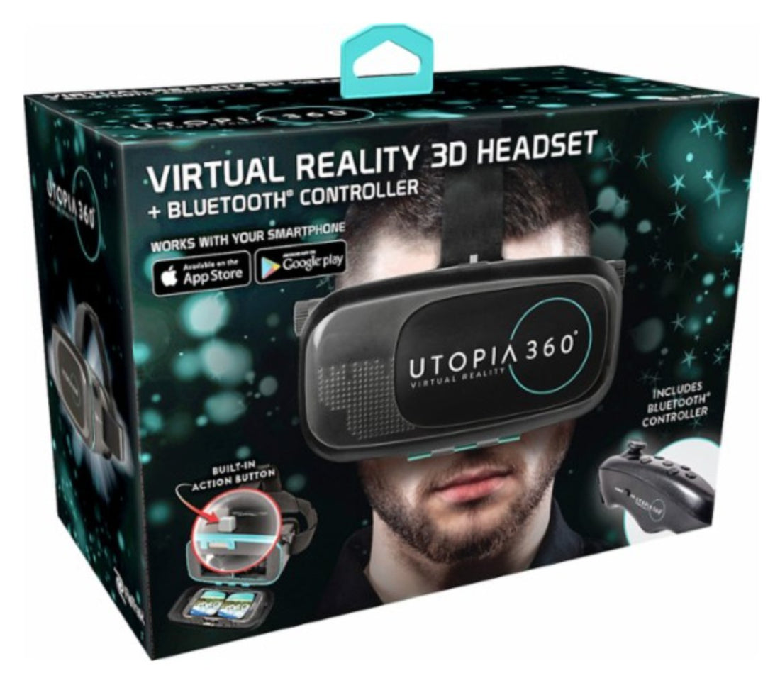 Emerge Tech EUVRC Utopia 360Degree Virtual Realty Headset with Bluetooth Controller, Black