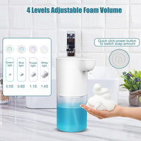 GVsmart Automatic Soap Dispenser, 11.8oz. Touchless Foaming Soap Dispenser, 4-Level Adjustable Foam Volume, Rechargeable Hand Free Soap Pump with Sensor, Dish Soap Dispenser for Kitchen, Bathroom