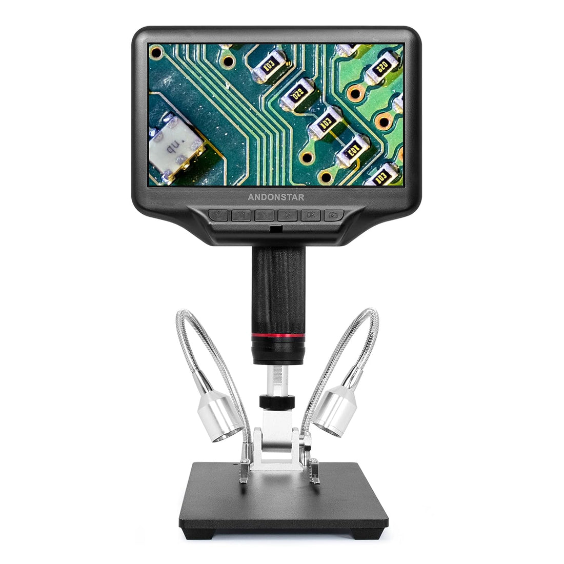 Andonstar AD407 1080P 3D HDMI 4MP Soldering Digital Microscope with 7-inch HD LCD Display and 270X Magnification Portable Tool for PCB Phone Repair, DIY Electronics and SMD/SMT/BGA