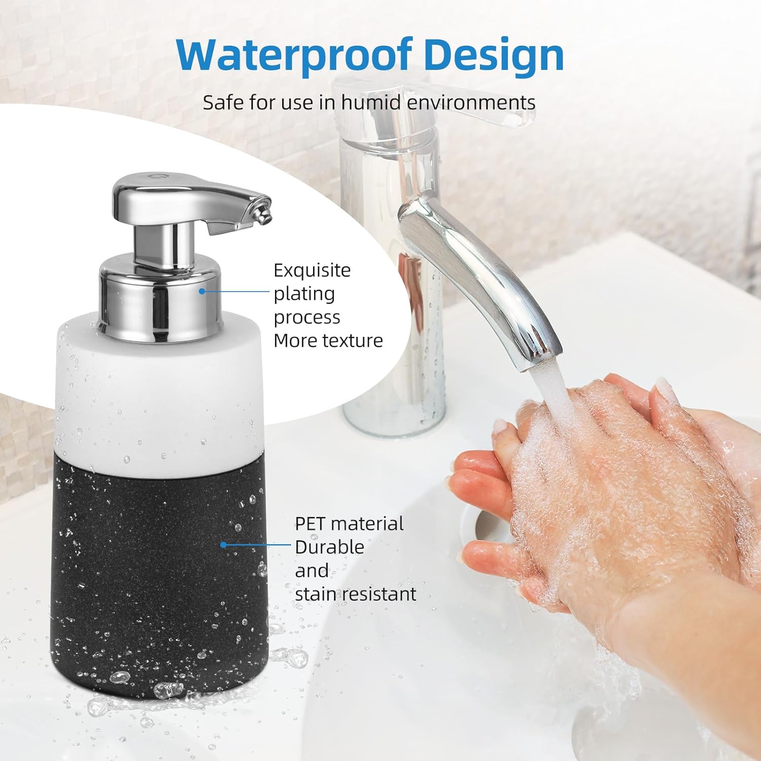 Automatic Soap Dispenser Touchless: 10oz Liquid Soap Dispenser, Hand Free Soap Dispenser Rechargeable Soap Dispenser, for Bathroom, Kitchen, Hotel