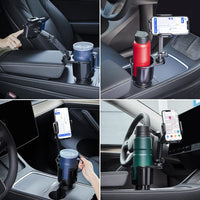 Car Cup Holder Expander Adjustable Base with Phone Mount 2PCS THIS HILL 360° Rotation Cup Holder Cell Phone Holder for Car Compatible with iPhone All Smartphones