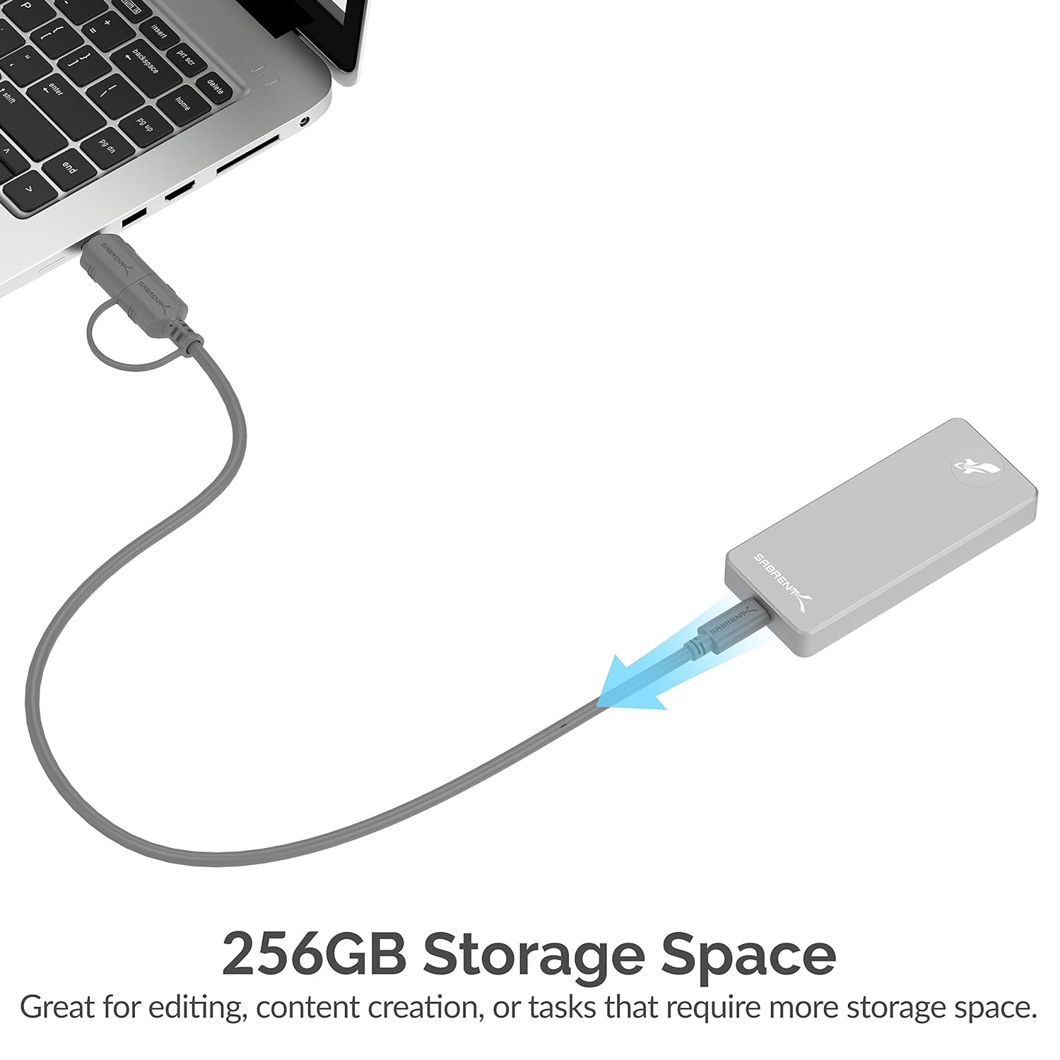 Sabrent Rocket Pro 256GB USB 3.2 External Aluminum SSD (SB-256-PRO)