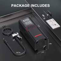 GOOLOO GT160 Tire Inflator Portable Air Compressor, 160PSI Portable Air Pump for Car Tires, 7500mAh Cordless Air Pump with Digital Pressure Suitable for Cars, Bikes, Balls, Motorcycles