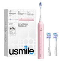 usmile Sonic Electric Toothbrush Sonic Toothbrush, USB Rechargeable Sound Electric Toothbrush for Adults and Children with 3 Modes & Timer, 1 Charge Enough for 6 Months, Y1S Pink