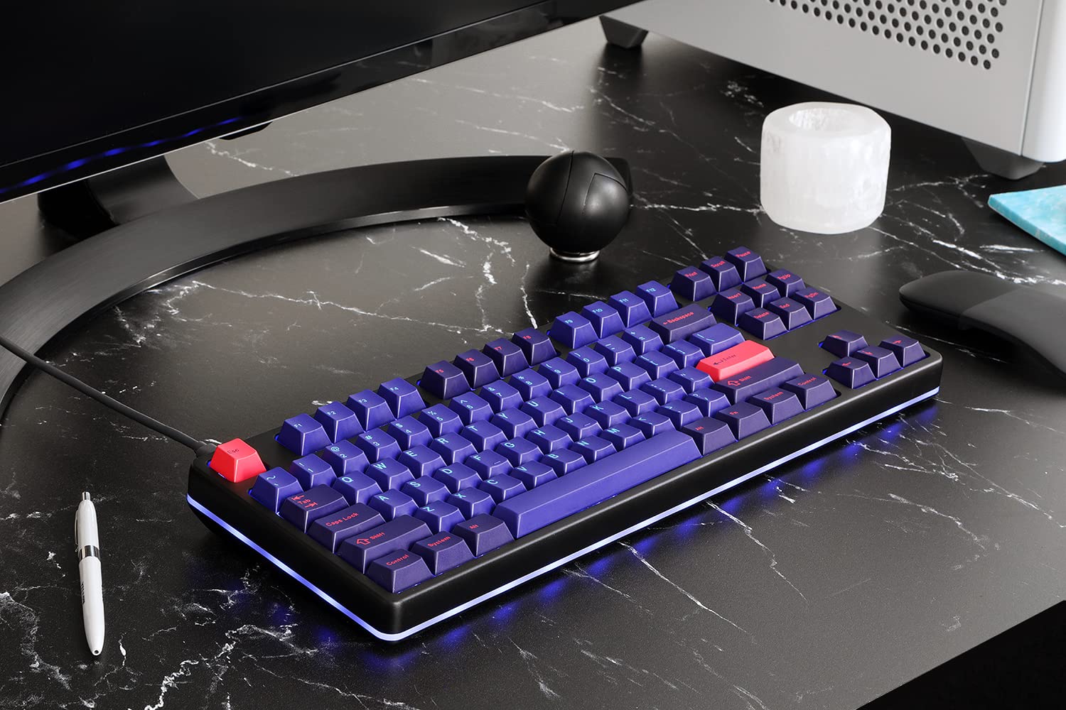 DROP + MiTo GMK Laser Custom Mechanical Keyboard Keycap Set - 129-keys, Doubleshot, Cherry Profile, for 60%, TKL, 1800 Layouts, etc. (Cyberdeck)