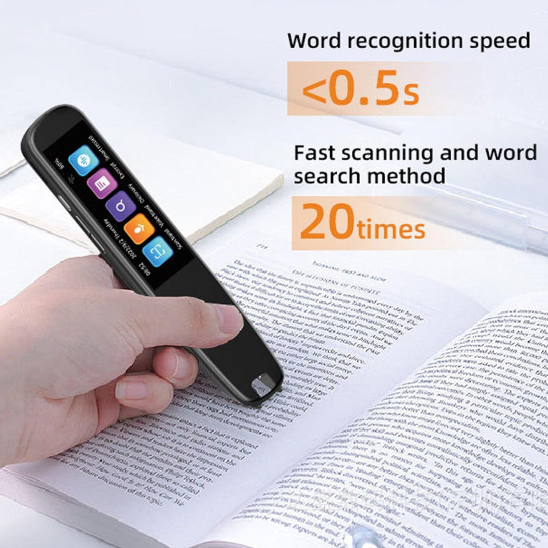 2.99in Scanning Translation Pen, 2MP WiFi Smart HD, 134 Language Translator Device Offline Dictionary Pen for Language Learners(Black)