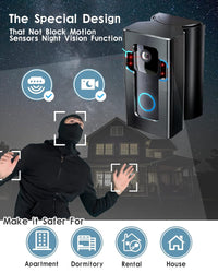 COOLWUFAN Adjustable (35 to 135 Degree) Doorbell Angle Mount, Anti-theft Video Doorbell Mount Compatible with Most Brand Video Doorbell, Easy to Install（Patent Pending）
