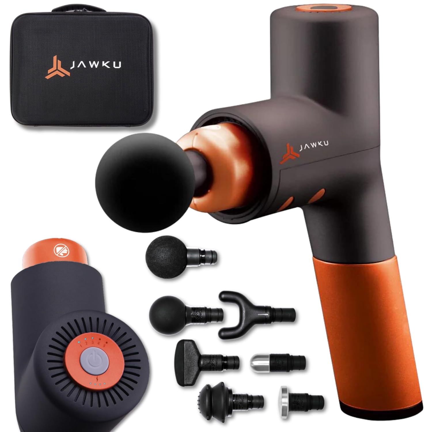 JAWKU Muscle Blaster V2 Cordless Percussion Massage Gun, Rechargeable Handheld Stimulation, Vibration and Deep Tissue Muscle Massager, Ultra Quiet