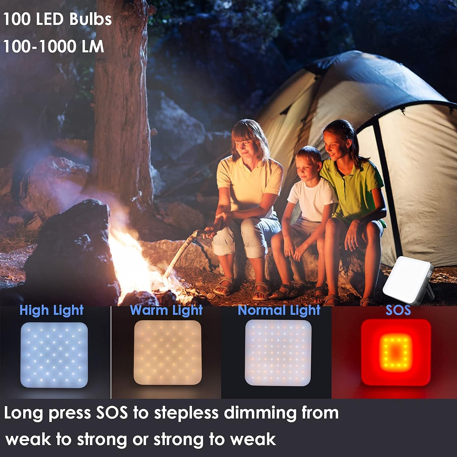 ibowee LED Camping Lantern Rechargeable,1000LM,13500mAh Power Bank Magnetic,up to 70 Hours,Digital Display Waterproof Emergency Light,Portable Lighting for Outages,Hiking,Hurricane