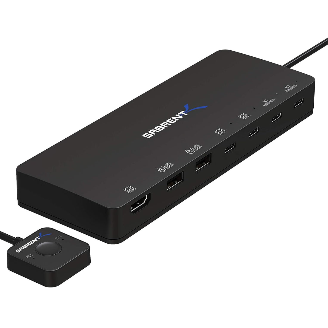Sabrent 2-Port USB Type-C KVM Switch with 60 Watt Power Delivery Option (USB-KCPD)