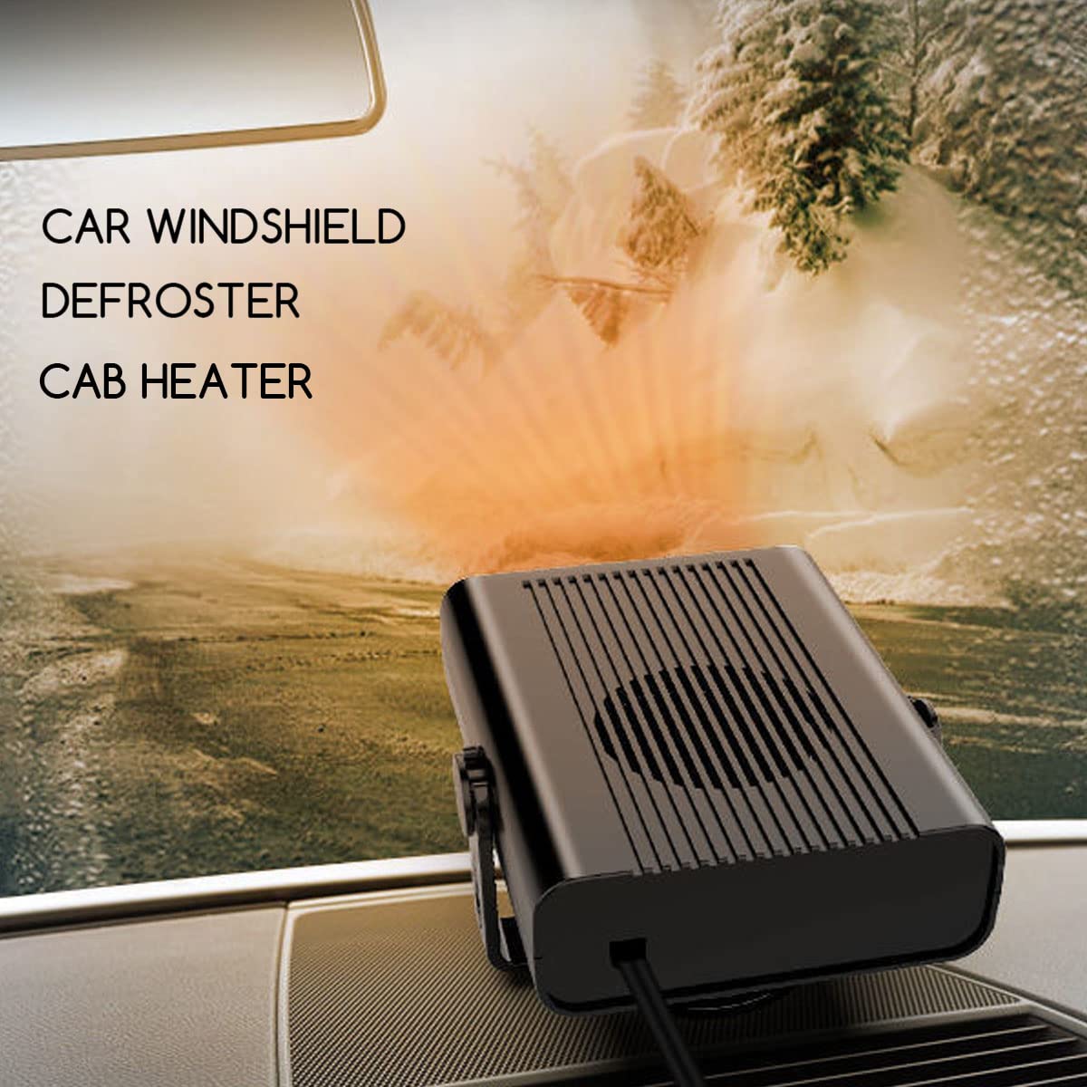 200W Car Fan Heater,2 in 1 Heating & Cooling Fan Portable Electric Heater Fan with Cigarette Lighter Plug 360 Degree Rotary Windscreen Defogger