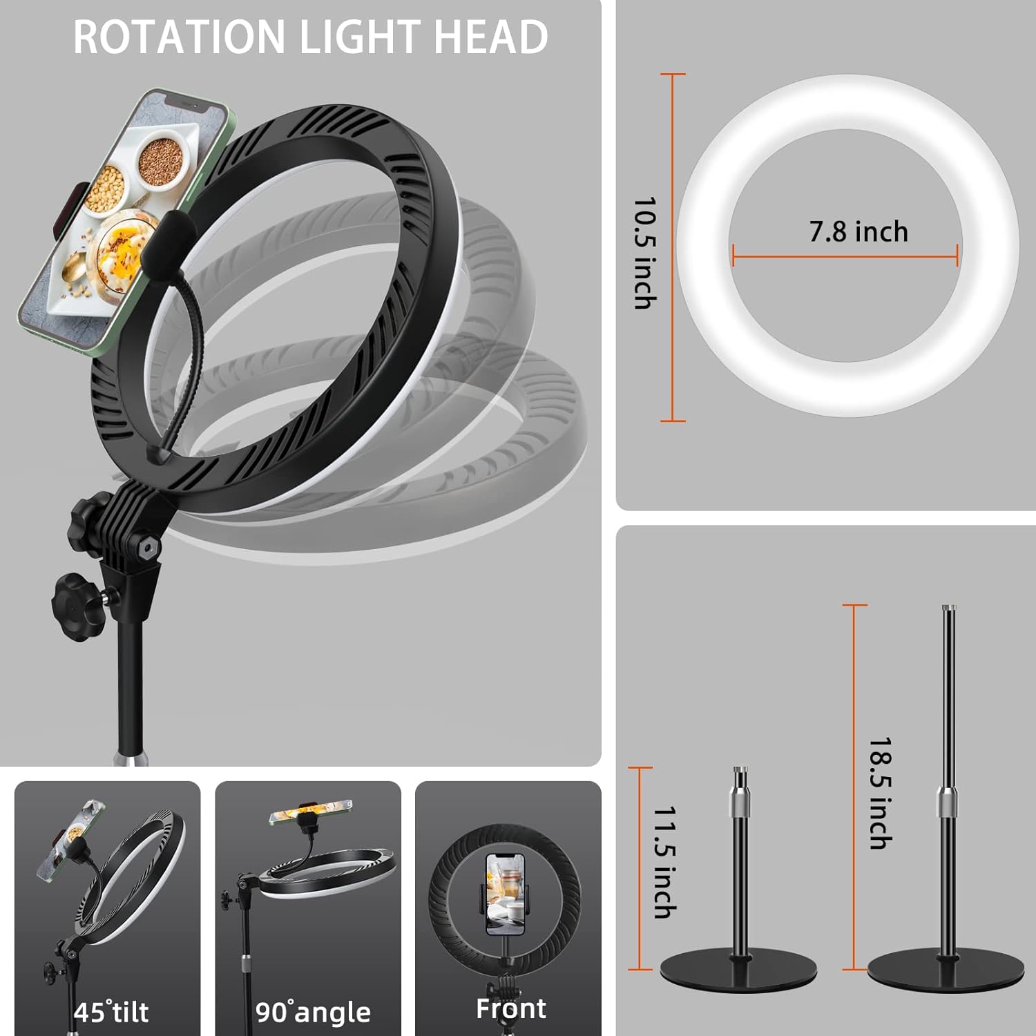 Desktop Ring Light for Zoom Meetings - 10.5' Computer Ring Light with Stand and Phone Holder for Laptop Video Conference/Online Video Call/Make up/Video Recording/iPhone Photo Lighting