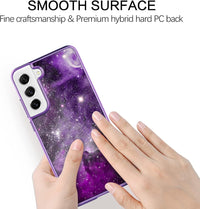 BENTOBEN Compatible with Samsung Galaxy S22 Plus Case, Slim Fit Glow in The Dark Soft Shockproof Flexible Bumper Anti Scratch Protective Case for Samsung Galaxy S22+ Plus 5G 6.6" (2022), Purple Nebula