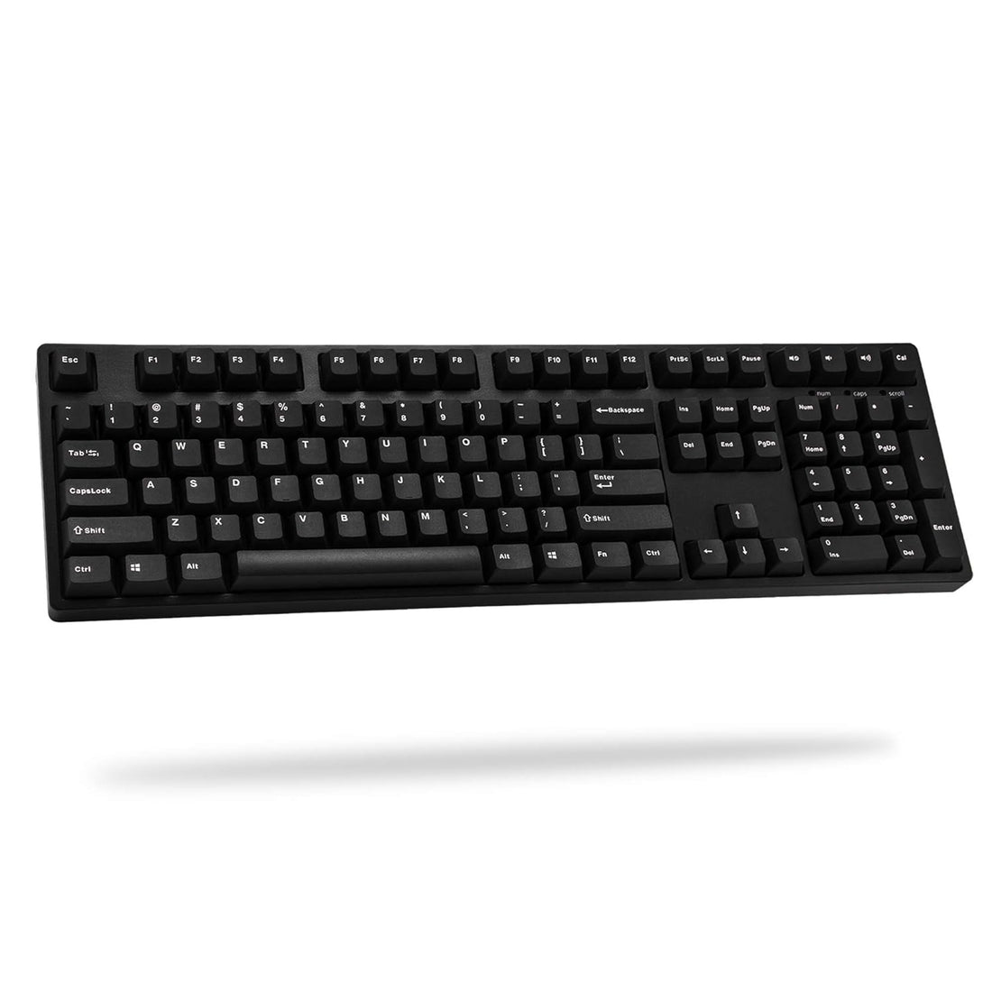 iKBC CD108 v2 Mechanical Keyboard with Cherry MX Brown Switch for Windows and Mac, Full Size Ergonomic Keyboard with PBT Double Shot Keycaps for Desktop and Laptop, 108-Key, Black, ANSI/US