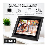 Koah Smart WiFi 10.1" Digital Photo Frame with FRAMEO 8GB Storage (Black Wood) Bundle with 32GB UHS-I microSDHC Memory Card with SD Adapter (2 Items)