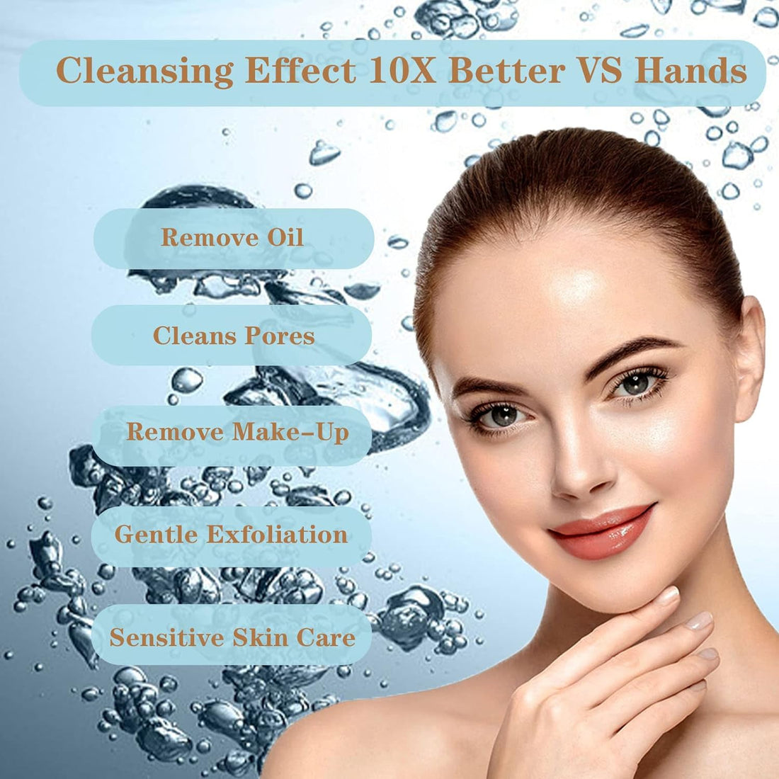 Facial Cleanser Brush Rotating Rechargeable Cleansing Instrument Waterproof Electric Face Scrubber for Women & Men Effective Cleaning and Skin Care, 4 Heads & 3 Speeds